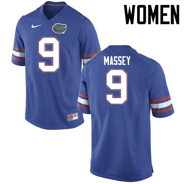 NCAA Florida Gators Dre Massey Women's #9 Nike Blue Stitched Authentic College Football Jersey QKJ8364OD